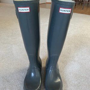 HUNTER Women's Tall Gloss Original Rain Boots Size 8